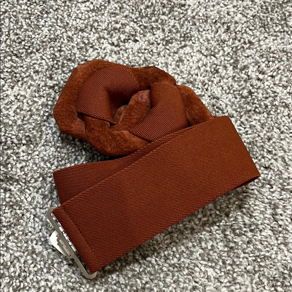 Chic Brown Dress Belt with Unique Buckle